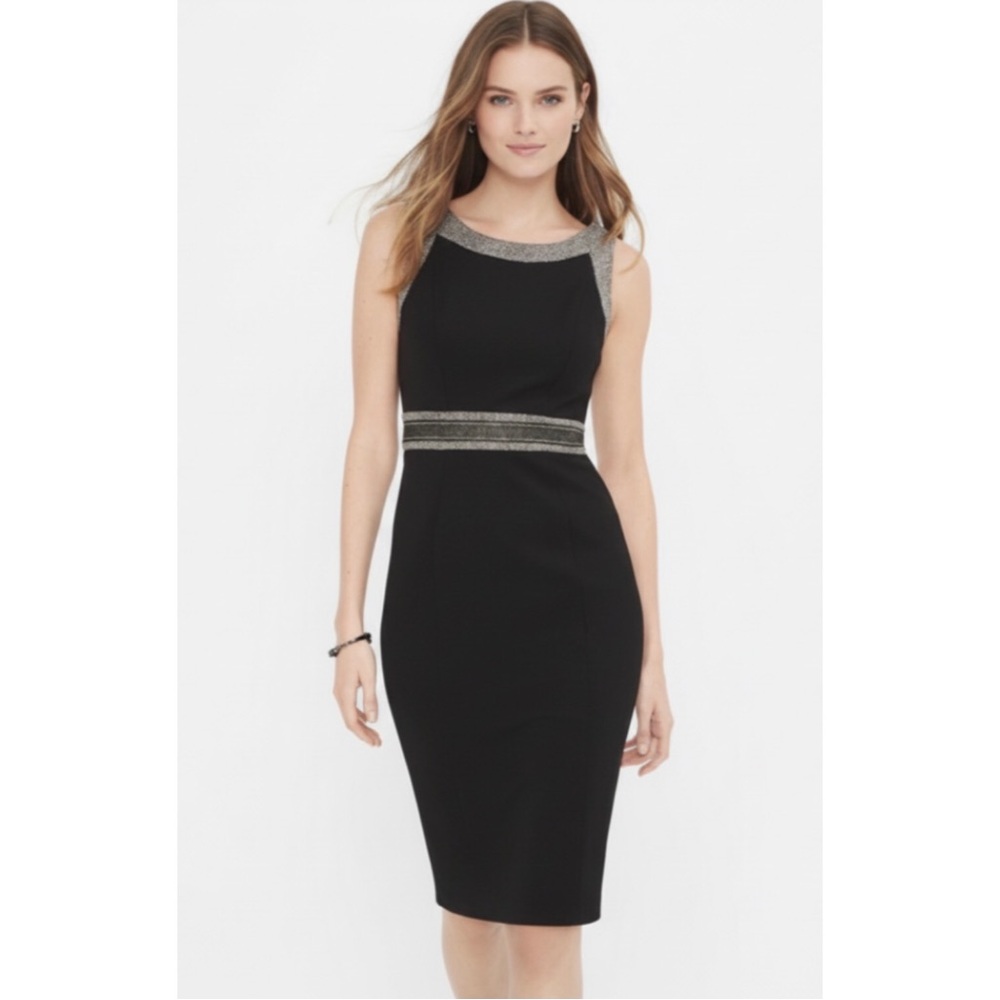 WHBM Tweed Combo Sheath Dress Size 4
